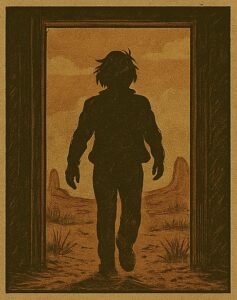 walkking out the door