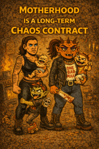 MOTHERHOOD IS A L;ONG TERM CHAOTIC CONTRACT